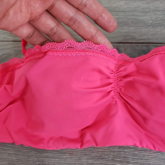 aerie Lace Longline Bralette Neon Red Pink Size 32A - Picture 3 of 10